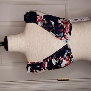 Cupshe Floral Ruffle Bikini Top NWT